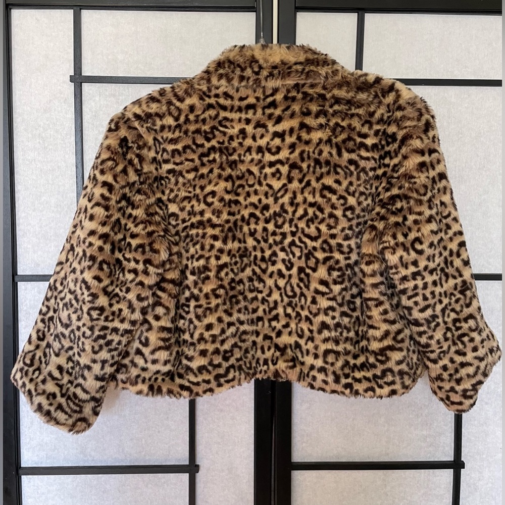 Cropped jacket/ faux jaguar fabric jacket/ woman coat 2b Bebe - Picture 2 of 11